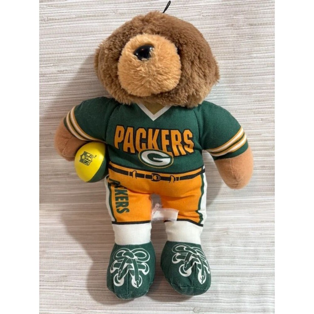 VINTAGE 90s NFL Green Bay Packers stuffed animal bear